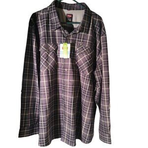 NWT Wrangler Outdoor 2-Pocket Button Down Men's Utility Shirt 3XL Regular Fit